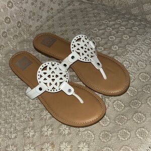 White Sandals with Cutout Design